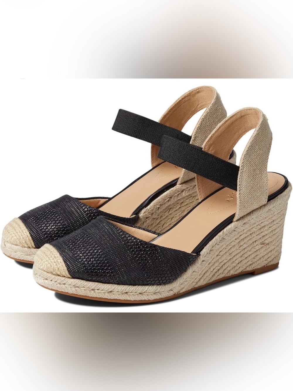 Ralph Lauren Pearle Black Wedges Sz 11 NWT